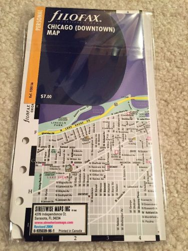 FILOFAX Personal MAP Downtown Chicago Refill Insert Organizer Agenda Diary