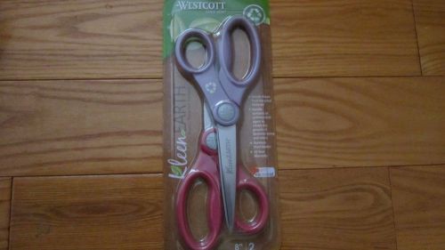 2 Pair KleenEarth ANTIMICROBIAL Plastic Handle Scissors, 8&#034; Length,Pointed,Black