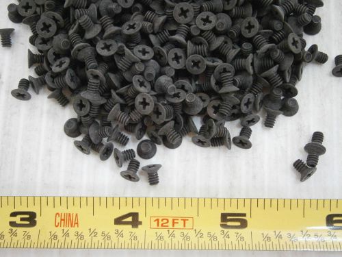 Machine screws 4/40 x 3/16 phillips flat head stainless black lot of 100 #2277 for sale