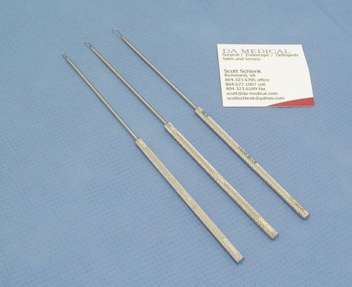 Storz Billeau Ear Loop Curette Set - Sizes 1, 2 and 3