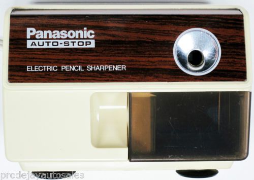 PANASONIC KP-110 AUTO STOP ELECTRIC PENCIL SHARPENER JAPAN TAN WOOD GRAIN TESTED