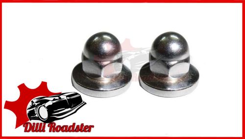 Brand new 2 chromed m8 domed nuts t-cover/filter #144392 #145233 for sale