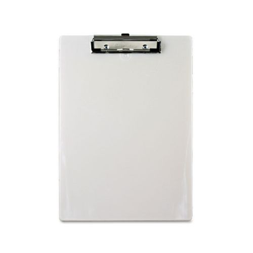 Saunders Plastic Clipboard, 1/2 Capacity Holds 8-1/2w x 12h, Pearl SAU00442