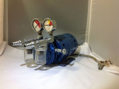 Robbins &amp; Myers KS-M330 Vacuum Pump 1/10HP Motor With Marsh Vacuum Gauges