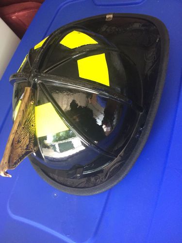 Cairns firefighter black helmet turnout bunker gear model 1010 brass eagle for sale