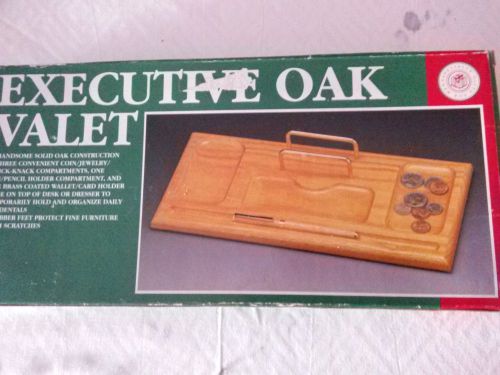 New In Box men&#039;s dresser valet catch all solid oak wood