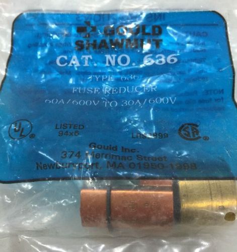 Gould Shawmut CAT NO. 636 Fuse Reducer 60A/600V to 30A/600V