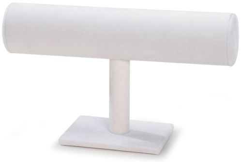 Single Bar Jewelry Stand 7.25&#034;-White Velvet