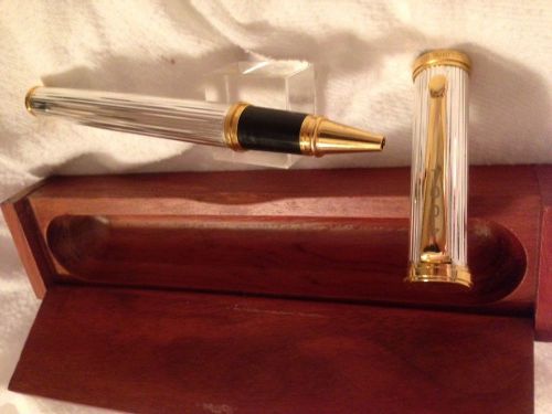 NIB TOURNEAU RARE  SILVER 18KTGP ROLLERBALL PEN  GERMAN INK REFILL SOLD 1992