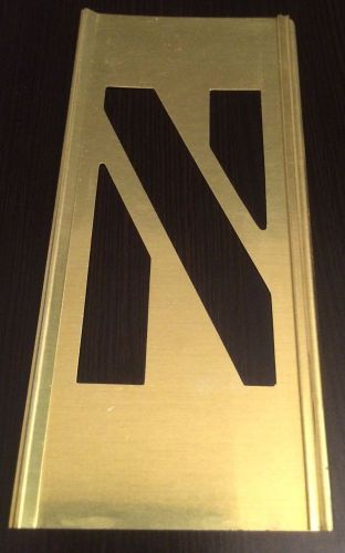 BRAND NEW 3&#034; REUSABLE INTERLOCKING BRASS STENCIL LETTER &#034;N&#034;