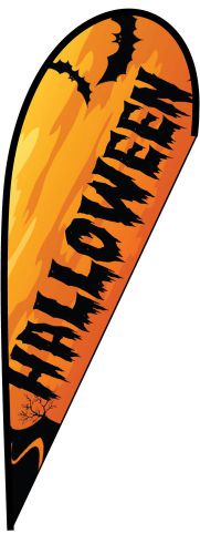 Halloween Teardrop Stock Advertising Flags w/ Hardware