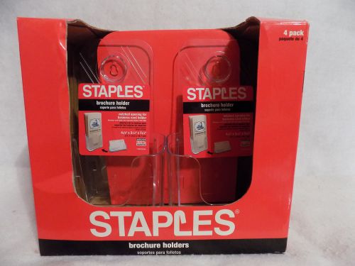 Lot of 4 Staples Brochure Holder/Display/Literature 4 3/8&#034;w x 7 3/4&#034;t 477501SUS