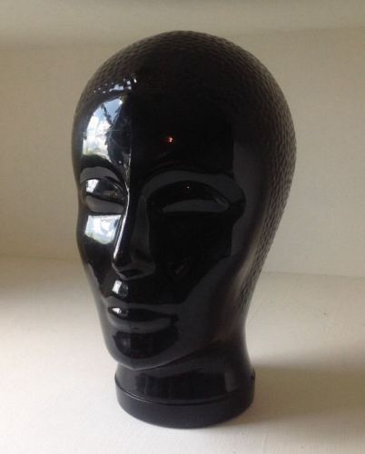 Retro Vintage Pier One Imports Life Size Art Deco BLACK Glass Head Store Display