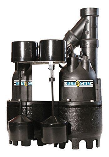 Burcam twin cast iron subm sump kit vertical switch 1/3 hp 115v 300828tw for sale
