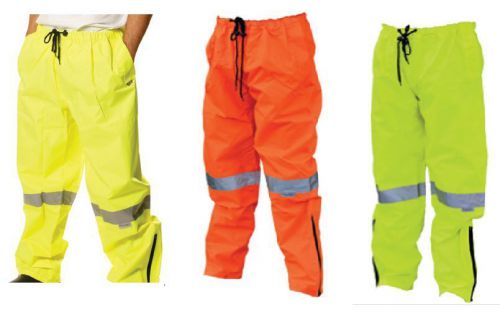 MENS HI-VIS SAFETY PANTS 3M TAPE FULRO YELLOW ORANGE LONG WORK WEAR CONSTRUCTION