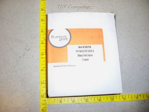 New Platinum Print PayMaster 9000-8 Black/Red Nylon Ribbon (2 In a Box)