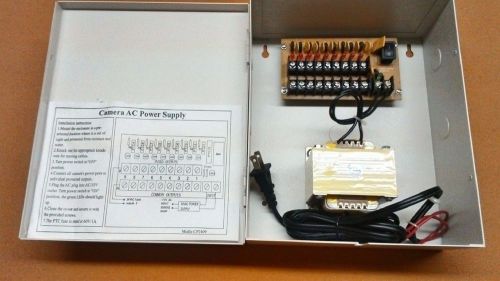 24 Volt AC 10 AMP  CCTV Camera Power Supply, 9 Outputs, 24 VAC 1.1 A per channel