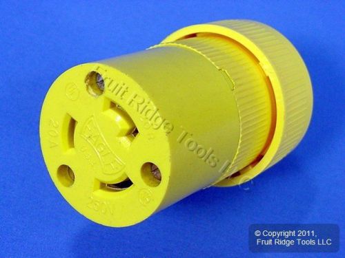 Eagle Yellow Nylon Body INDUSTRIAL NEMA L6-20R Locking Connector 20A 250V 3354