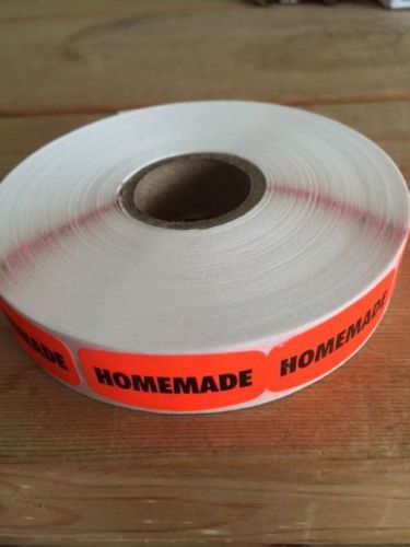 1.25&#034; x .625&#034; HOMEMADE MERCHANDISE LABELS 1000 PER ROLL FL RED STICKER