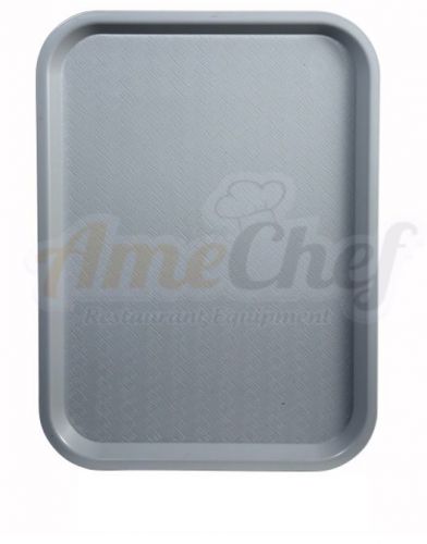 New two dozens (24 units) winco fft-1418e,14x18-inch gray plastic fast food tray for sale