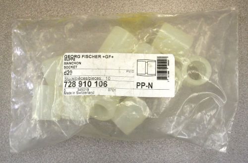 GEORG FISCHER 728 910 106 Socket Coupling 10 Pieces PP-n NOS