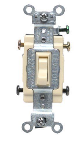 Leviton 54504-2W 15-Amp, 120/277-Volt, Toggle Framed 4-Way AC Quiet Switch,