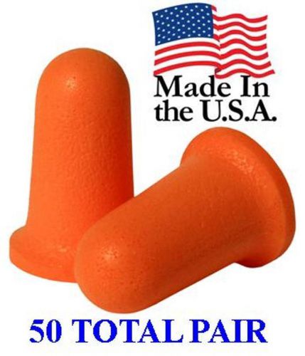 Disposable uncorded foam earplugs, 50 pairs individually wrapped nrr33 for sale