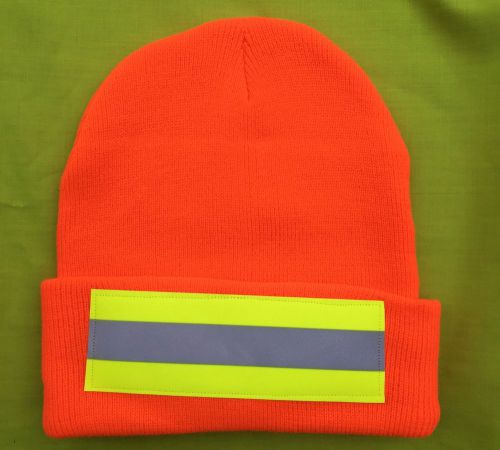 NEW Orange reflective high visibility Stocking hat construction Safety landscape