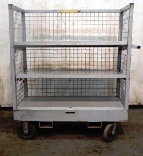 ARGUS GRAY CART W SHELVES, LENGTH 49&#034; X WIDTH 22&#034; X HEIGHT 57 1/2&#034;