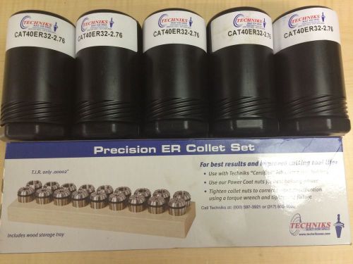 CAT40 ER32-2.76 Collet Chuck Set Techniks SIMIS 5 holders plus ER32 Collet Set