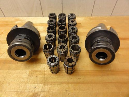 (2) BT50 Command 100TG Collet Holders, B6C4-1000 (17) TG100 Collets, CNC (SG10)