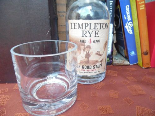 Templeton  Rye Bottle Upcycled Rocks Groomsman Mancave Bar Wedding SET OF 2