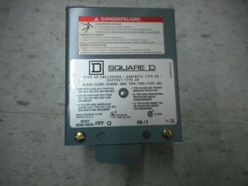 SQUARE D NEMA 3R MANUAL MOTOR STARTER ENCLOSURE CLASS9991 TYPE KE3