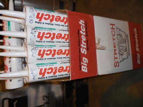 SASHCO &#034;Big Stretch&#034; White Caulking Tubes, 5/LOT, 10.5 fl oz NEW!