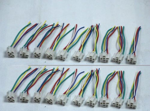 Car auto 12 volt dc 40a amp relay harness socket 5 pin 5 wire 20 pack for sale