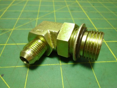 HYDRAULIC FITTING 3/8 JIC MALE X #10 SAE / ORB MALE 90 DEGREE (QTY 1) #59944