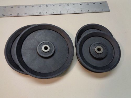 4 Idler pullies 6&#034; &amp; 4 1/2 &#034;, ball bearing, 3/8&#039; shaft