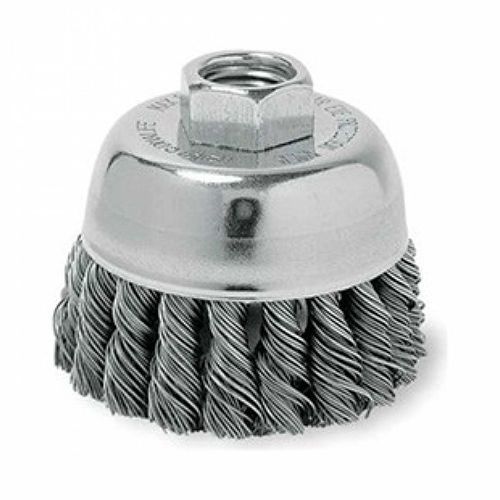 CGW Knotted Wire Cup Brush 2-3/4&#034; x .020&#034; x 5/8-11 Arbor for Angle Grinders