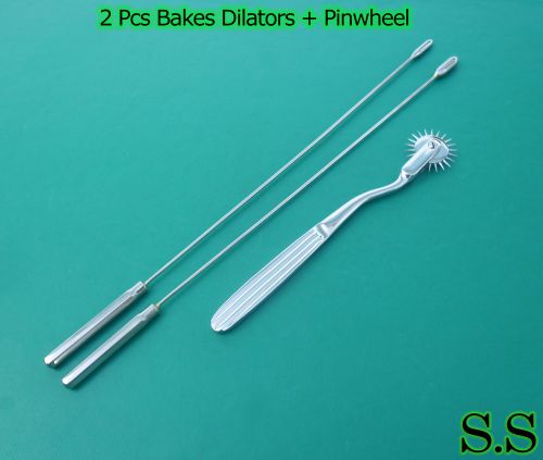 Two Pcs Bakes Rosebud Urethral Sounds 5MM &amp; 9MM PINWHEEL