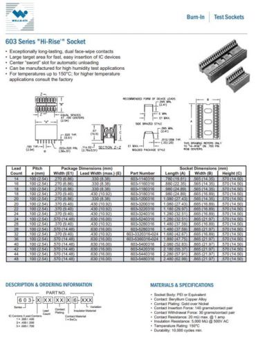 &#034;Hi Rise&#034; Burn-In Socket (603-1140316)