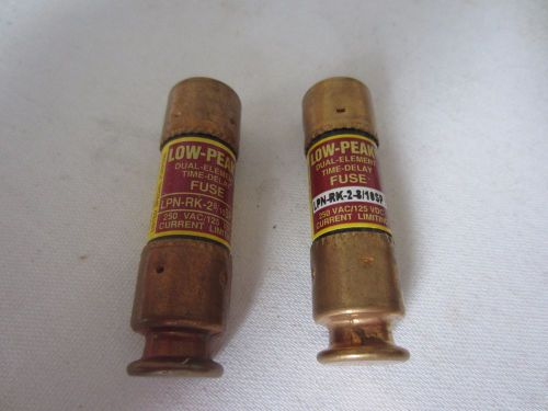 Lot of 2 Bussmann LPN-RK-2 8/10SP Fuses 2.8A 2.8 Amps Tested