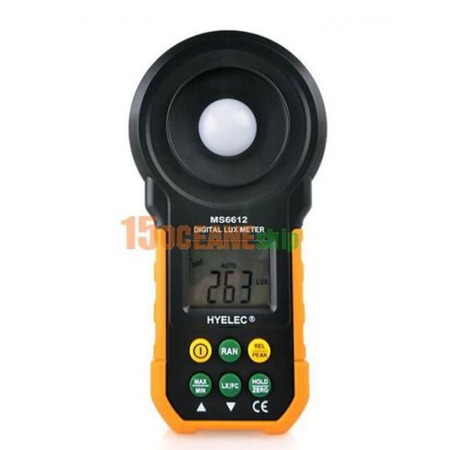 New HYELEC MS6612 200000 Digital Light Meter Luxmeter Lux/FC Meters Luminometer