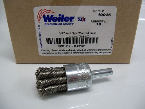 (10) weiler 10026 3/4&#034; knot style wire end brush ebb-40 .020 wire box of 10 new for sale