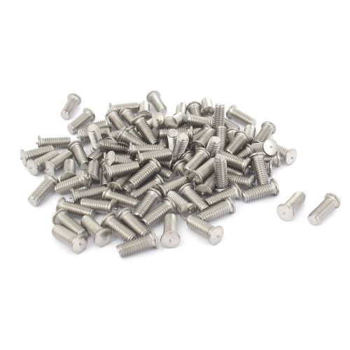 M4x10mm 304 Stainless Steel Welding Stud Machinery Screws w Soldered Dot 100Pcs