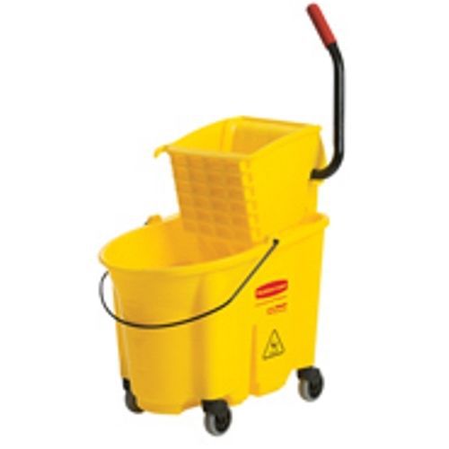 RUBBERMAID 7580-88 YELLOW 35QT WAVEBRAKE MOP BUCKET SIDE PRESS 758088 758088YW