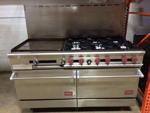 D.C.S. 6 BURNER COMMERCIAL RANGE W/ 24 GRIDDLE - GAS