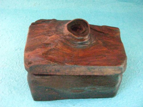 Teak Wood Jewelry Box Creative Rustic Original Shape Business Card Holder