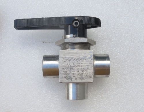 Swagelok 1/2&#034; Stainless Steel 3 Way Ball Valve SS-45XF8