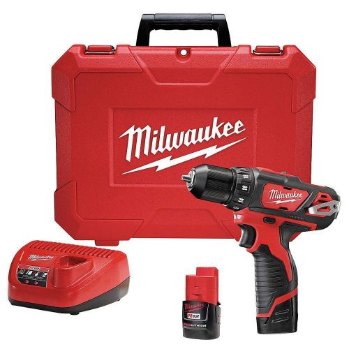 Milwaukee 2408-22 12 volt m12 3/8&#034; cordless hammer drill driver kit nib new for sale