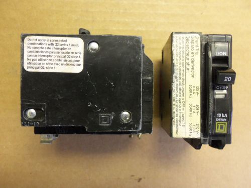 Square D QO 1 pole 20 amp QO1201021 Shunt Circuit Breaker QO120-1021 Yellow